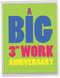 NobleWorks Big 3rd Work Anniversary Card, Jumbo 8.5 x 11 Notecard for 3 Year Employee w/Envelope for Men, Women