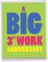 NobleWorks Big 3rd Work Anniversary Card, Jumbo 8.5 x 11 Notecard for 3 Year Employee w/Envelope for Men, Women