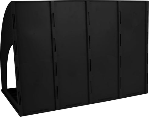 SAYEEC Sturdy Magazine Holder, 4 Compartments Plastic Desktop File Organizer for Document Storage (Black)