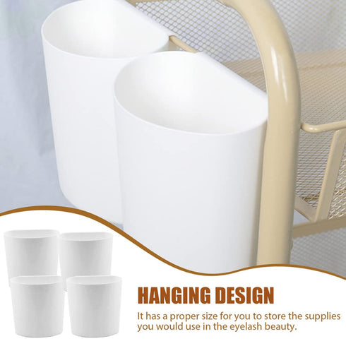 4PCS Kichvoe Hanging Cup Holder for Rolling Cart - Hanging Pen Holders Storage Containers - Rolling Cart Accessories