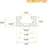 POWERTEC 71704 3" T-Track Intersection Kit, 2 Sets with Predrilled Mounting Holes for Woodworking Jigs