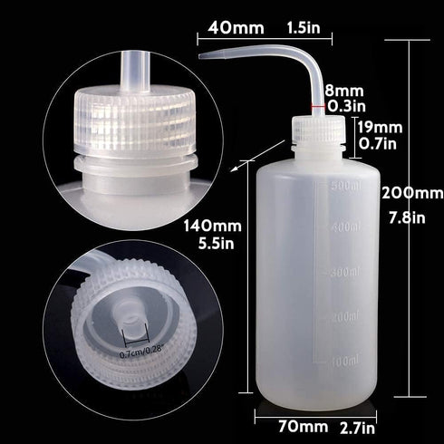 UPTATSUPPLY 3 PCS Tattoo Bottle Squeeze Wash Bottle, Convenient Green Soap Supply Wash Accessories (500ml)