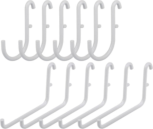 Pegboard Hooks 12 Pack Compatible with IKEA Skadis, Includes 6 L Style and 6 J Style Pegboard Accessories