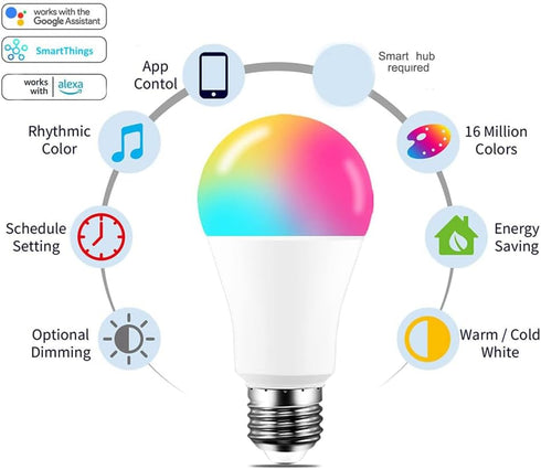 Zigbee Smart Light Bulb, Voice Control with Alexa, Compatible with Google Assistant/SmartThings/Tuya Smartlife
