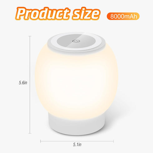 Bullishman 3 Dimming, Kids,8000mAh Baby Night Light, Nursery Night Lamp for Breastfeeding, Touch Night Lamp, Eye