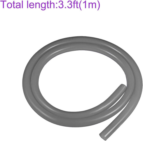 DMiotech 3/8"(10mm) ID 1/2"(13mm) OD Grey Silicone Tube, 3.3 Feet Industrial Tubing for Water Air Pump
