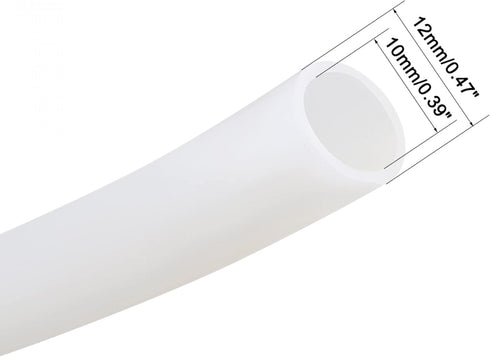 uxcell Silicone Tube - 10mm ID X 12mm OD, 3.3' 1 Meter Flexible Water Air Hose Pipe, Translucent
