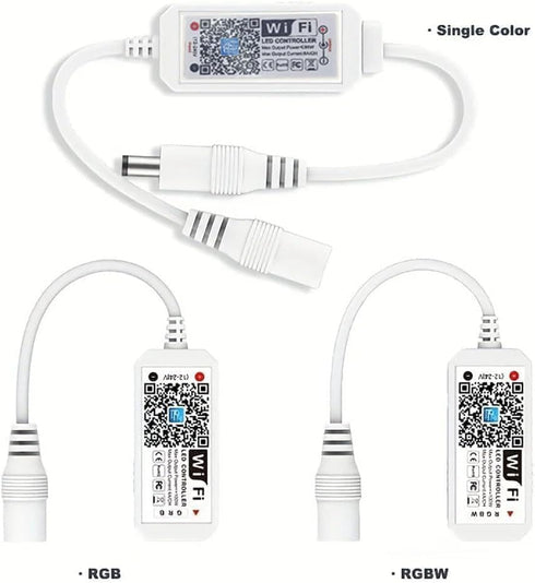 TOPXCDZ 12-24V 96W LED Smart WiFi Controller, Single Color LED Strip Lights WiFi Controller Compatible with Android