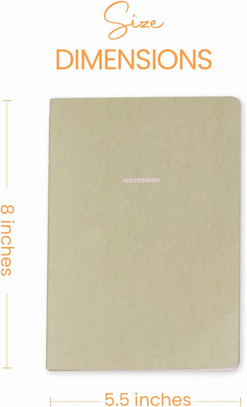 Notebook Journal - Pack of 8 A5 Notebooks, 5.5 x 8 in, Cute Soft Paper Cover for Travel, Meditation, Wedding
