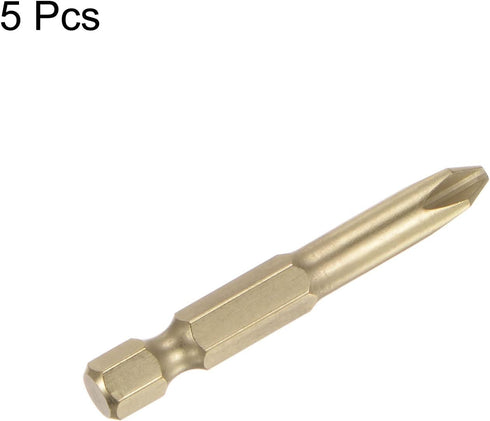 5pcs PH2 Phillips Head Screwdriver Drill Bit, 2" Length, 1/4 Inch Hex Shank, S2 Steel Magnetic Cross Head