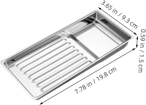 Stainless Steel Lab Tray for Beauty Salon Manicure Tools Small Instrument Organizer Tray for Tattoo Supplies