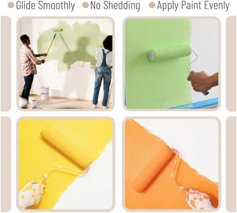 Set 11 9" 4" Bates Paint Tray - pcs Kit with & Rollers, Small Roller, Trays & Covers for House Painting