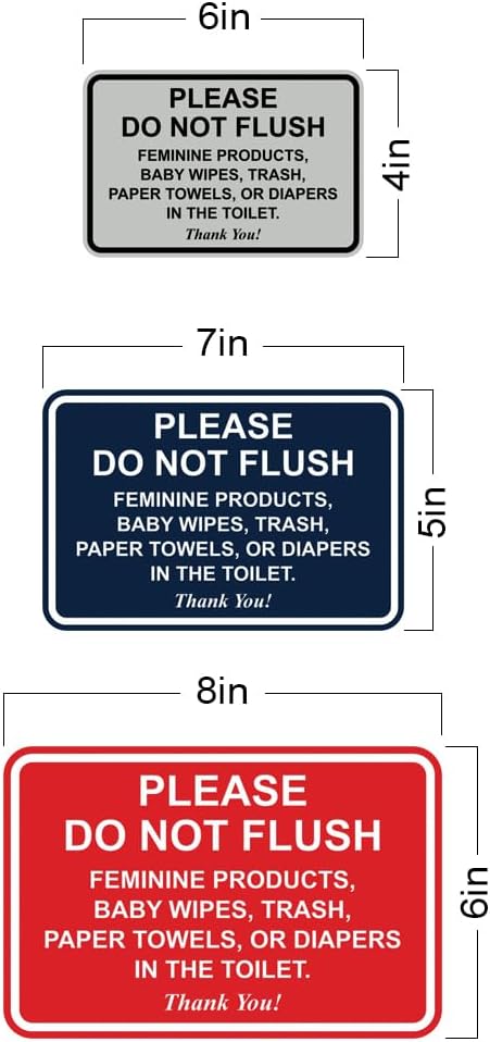 Classic Framed Please Do Not Flush Thank You Bathroom Etiquette Sign, Laser-Engraved, Durable ABS Plastic, 4" x 6" (2