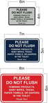 Classic Framed Please Do Not Flush Thank You Bathroom Etiquette Sign, Laser-Engraved, Durable ABS Plastic, 4" x 6" (2