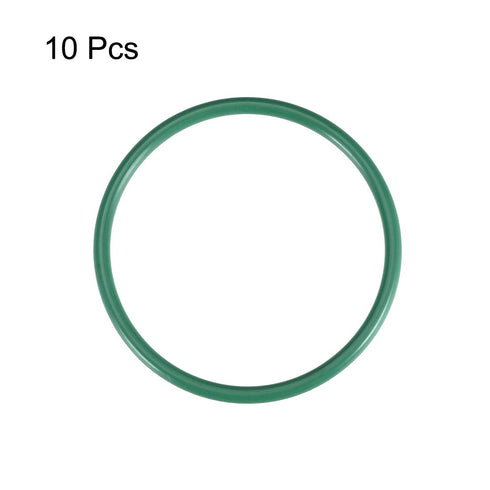 uxcell Fluorine Rubber O-Rings, 57mm OD 50.8mm ID 3.1mm Width FKM Seal Gasket for Machinery Plumbing, Green, Pack of 10
