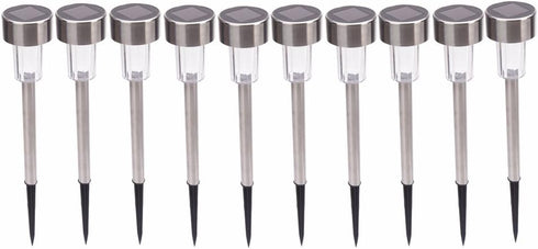 Guangshuohui 10PCS Solar Lights Outdoor, Stainless Steel Outdoor Waterproof, LED Lawn Lamps Lighting Solar Powered