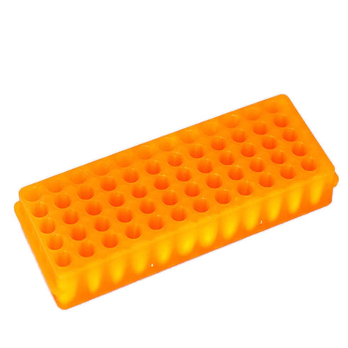 Microcentrifuge Tube Rack Double-Sided Plate for 0.5ml-2ml Centrifugal Pipes, 60 Holes (Orange)