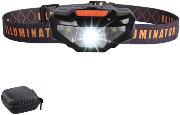 COSOOS Mini LED Headlamp Flashlight with Carrying Case, Lightweight Small Waterproof Running Headlamp