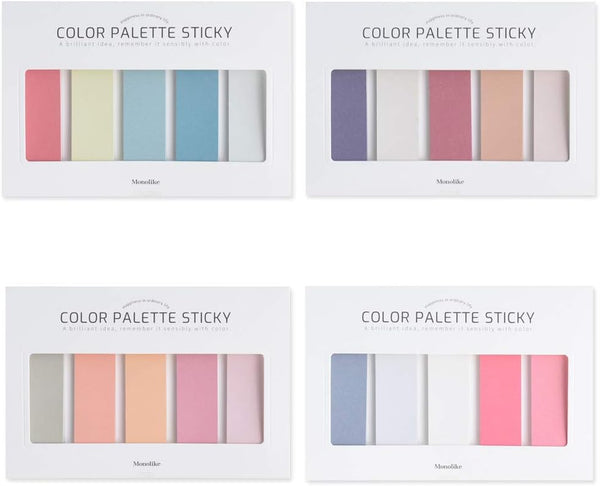 Monolike Color Palette Sticky Solid 501 A Set, 4p Self-Adhesive Memo Pad with 30 Sheets