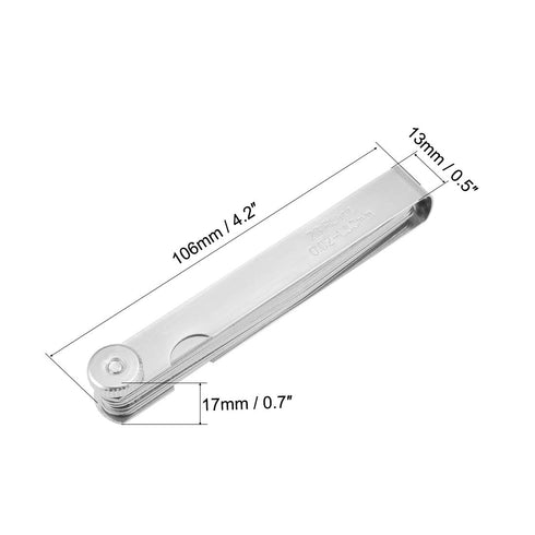 uxcell 0.02-1.00mm Metric Thickness Feeler Gauge - 23 Blades Mn Steel Measuring Tool for Gap Width