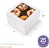 25 White Bakery Boxes with Window, 5x5x3.5 Inches, Dessert Boxes for Small Bakery, Cookies, Pastry, Party Favors