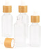 4 Pack Frosted Glass Dropper Bottles, Essential Oil Bottles with Eye Dropper and Bamboo Lids, 30ml/1oz