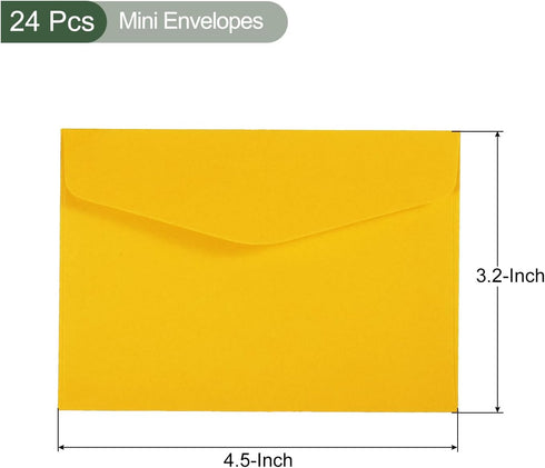 YOKIVE 24pcs Gift Card Envelopes, 10x7cm Mini Envelopes Small Envelopes Credit Card Size Bulk for Thank You Cards Graduation Greeting Wedding Birthday,Yellow by YOKIVE