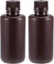 uxcell Plastic Lab Chemical Reagent Bottle 500ml/16.9oz Small Mouth Liquid Storage Container Brown 2pcs