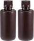 uxcell Plastic Lab Chemical Reagent Bottle 500ml/16.9oz Small Mouth Liquid Storage Container Brown 2pcs