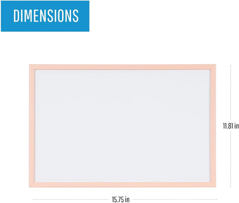 MasterVision Pastel Collection Magnetic Dry Erase Whiteboard, Salmon Colored MDF Frame, 15.75" x 11.81" by MasterVision