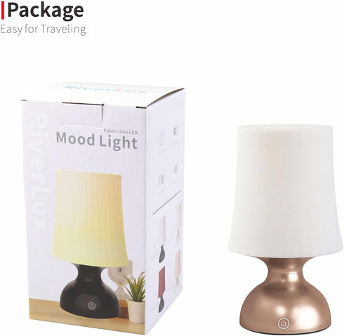 LED Gold and White Lamp, Battery Powered Night Light, Minimalist Table Lamp, 100% Electrical Safety at Home