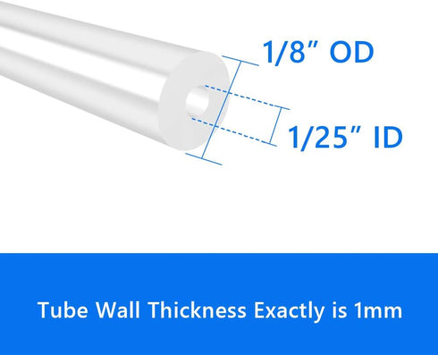 1/25" 1/8" (9.84 Quickun Silicone Tubing, ID x OD High Temp Food Grade Tubing Pure Silicone Hose Line Tube for Home
