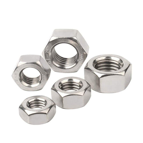 5/16"-18 Stainless Steel Hex Nut, 304 Finish Hardware Nut, Metal Steel Nut, 5/16 Nut (50 Pack)