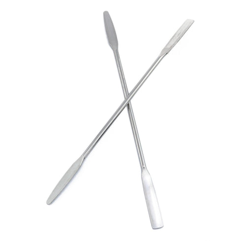 Stainless Steel Lab Laboratory Mini Double-Ended Spatula Semi-Micro Shovel Conical Arrow End Flat End -4PCS