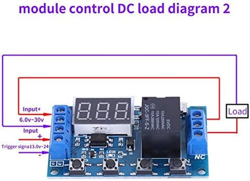DC 6-30V Digital LED Relay Board, Cycle Timing Circuit Switch Timer Delay Trigger Module, Micro USB 5V