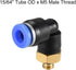 uxcell Push to Connect Tube Fitting Male Elbow, 6mm Tube OD x M5 Thread Pneumatic Air Push Fit Lock Fitting, Blue