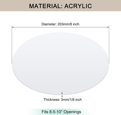 8" 8.5-10" Lampshade Diffuser, Diameter Round Diffuser Lamp Shade for Drum Style Lampshades Pendants Softening Light