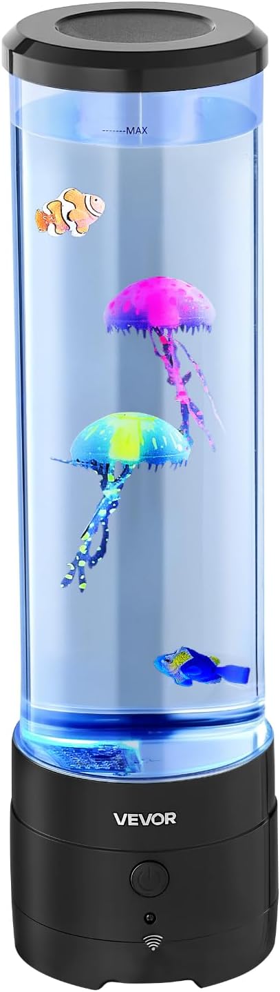 16 VEVOR Sensory Bubble Tube Lamp, Color Changing Light Effects, Water Fish Lamp with Built-in Bluetooth Speaker