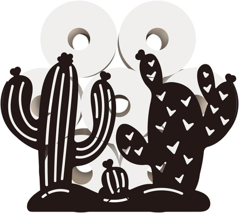8 WADORN Cactus Toilet Paper Holder, Metal Cactus Plant Wall Mounted Toilet Paper Storage for Extra Rolls Funny Toilet