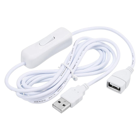 MECCANIXITY USB Extension Cable with ON/Off Switch, 2 Meter USB Male to Female Cord, Pack of 2