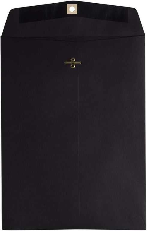 JAM PAPER 9 x 12 Open End Catalog Envelopes - Smooth Black with Clasp Closure, 50/Pack
