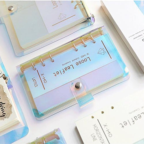 Index Tabs for A5/A6 6-Holes Cover Round Ring View Binder File Folder Loose Leaf Sheet Protectors (Laser Cover,