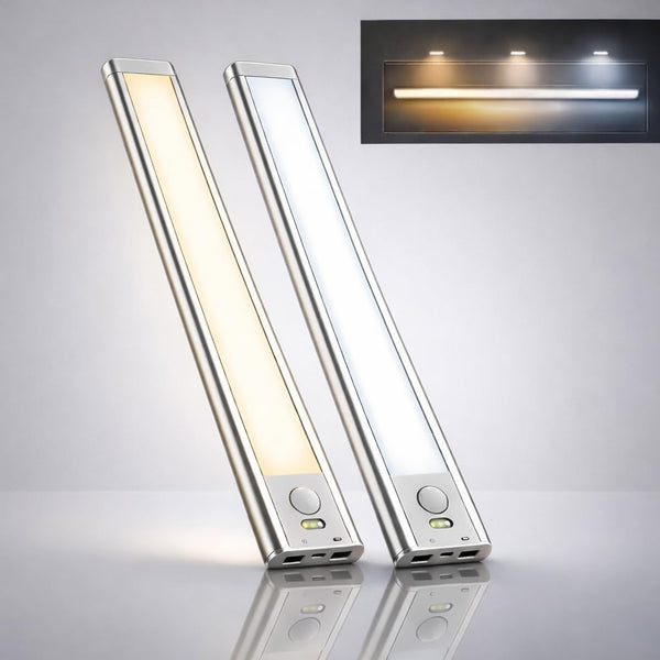 JKHTBDM 2Pack Under Cabinet Lighting, 2200mAH Recharge Motion Sensor Light Indoor,Stepless Dimmable Kitchen