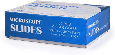 SWIFT Microscope Slides Kit with 50 Pre-Cleaned Blank Slides and 100 Glass Coverslips for Microscopes