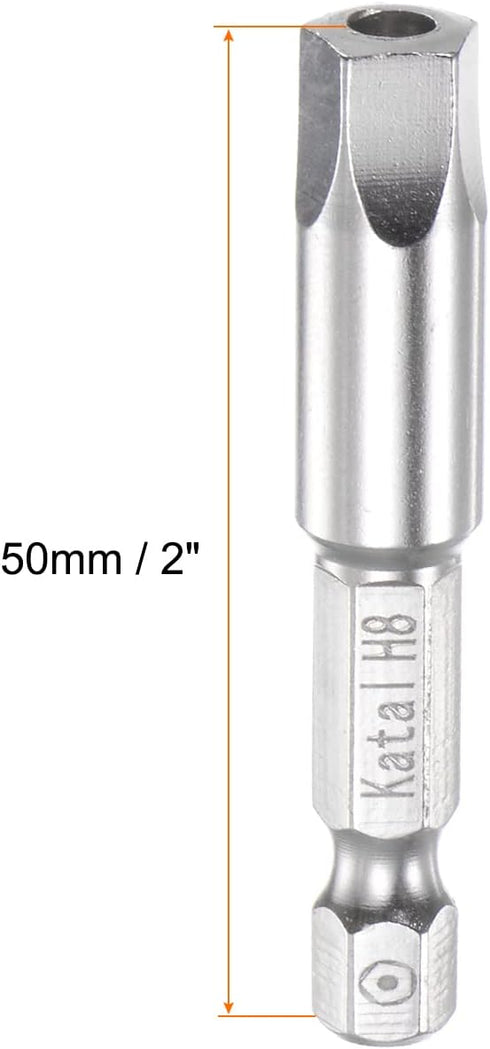 H8 Pentagon Screwdriver Bit 1/4" Hex Shank 2" Length Magnetic Security Power Tool
