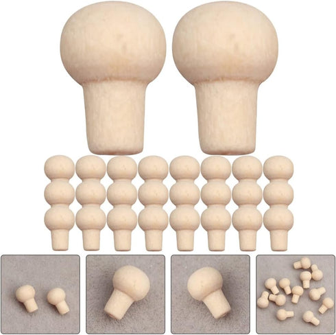 1 12 24Pcs Alipis Miniature Drawer Knobs Scale Tiny Furniture Accessories for Dollhouse Cabinet Door Handles Small Wood