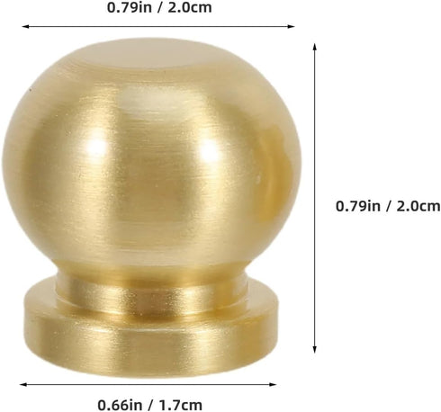 KaiYeA 8pcs Brass Cutting Board Feet Brass Wooden Box Ball Shaped Polished Tray Risers Serving Board Pedestal Legs