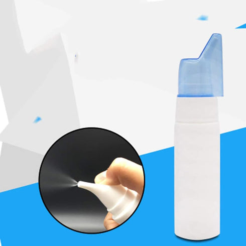 Empty Glass Nasal Spray Bottle with Press Spray, 2 Oz Refillable Portable Atomizer for Beauty