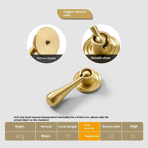 PIYYQNY 2 Pack 71mm) Drawer Pulls Dresser Knobs Brass Pendant Handle Gold Drawer Handle Bedroom Wardrobe Bedside Table