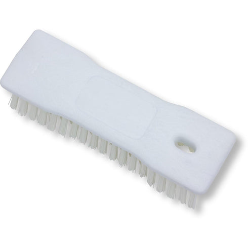 SPARTA Comfort Grip Scrub Brush, 8 Inch Hand Brush for Bathroom & Kitchen Cleaning, White